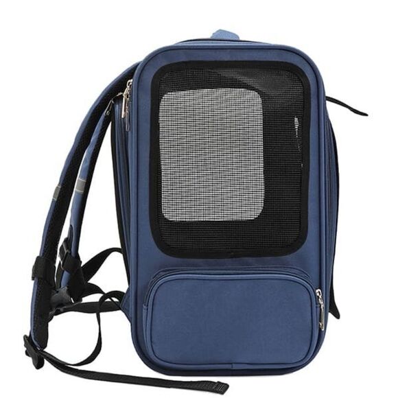 Nicole Lee USA Expandable Cat Dog Pet Carrier Backpack In Blue - Picture 10 of 12